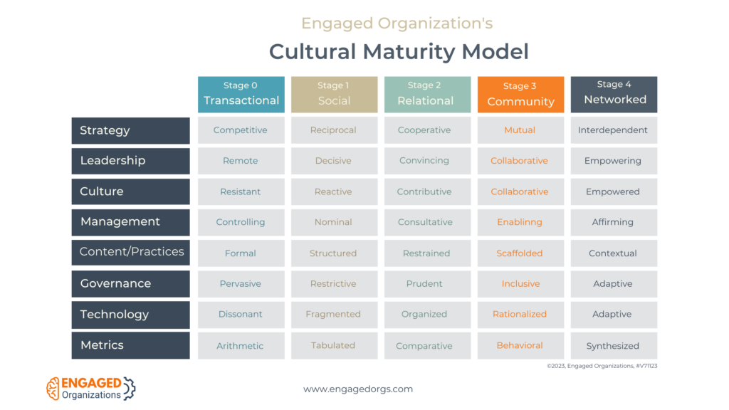 Engaged Organizations Cultural Maturity Model