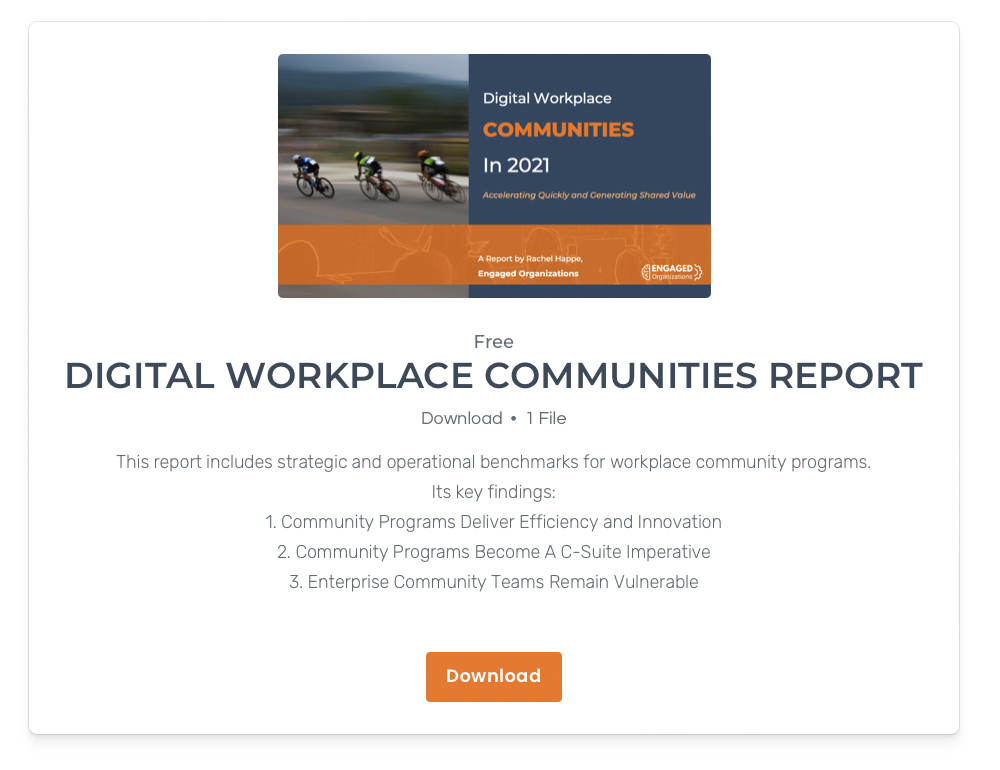 Download Digital Workplace Communities Report