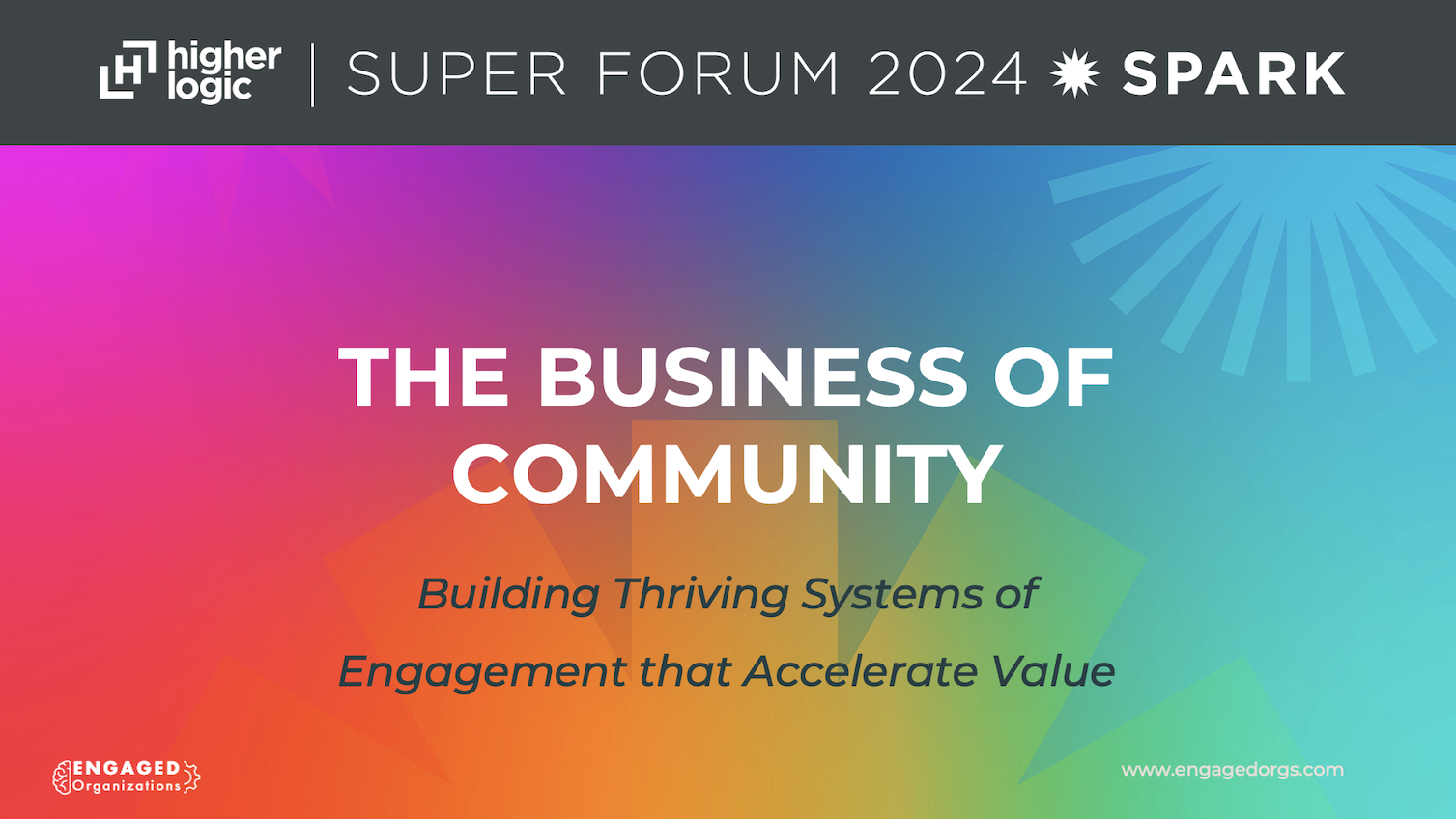 Rachel Happe's Higher Logic Super Forum presentation, The Business of Community April 2024